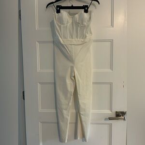 NBD Cream Sleeveless Jumpsuit with Elastic Waist